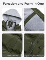 Wantdo Women's Quilted Puffer Vest Thicken Warm Winter Coat with Removable Hood - Image 3